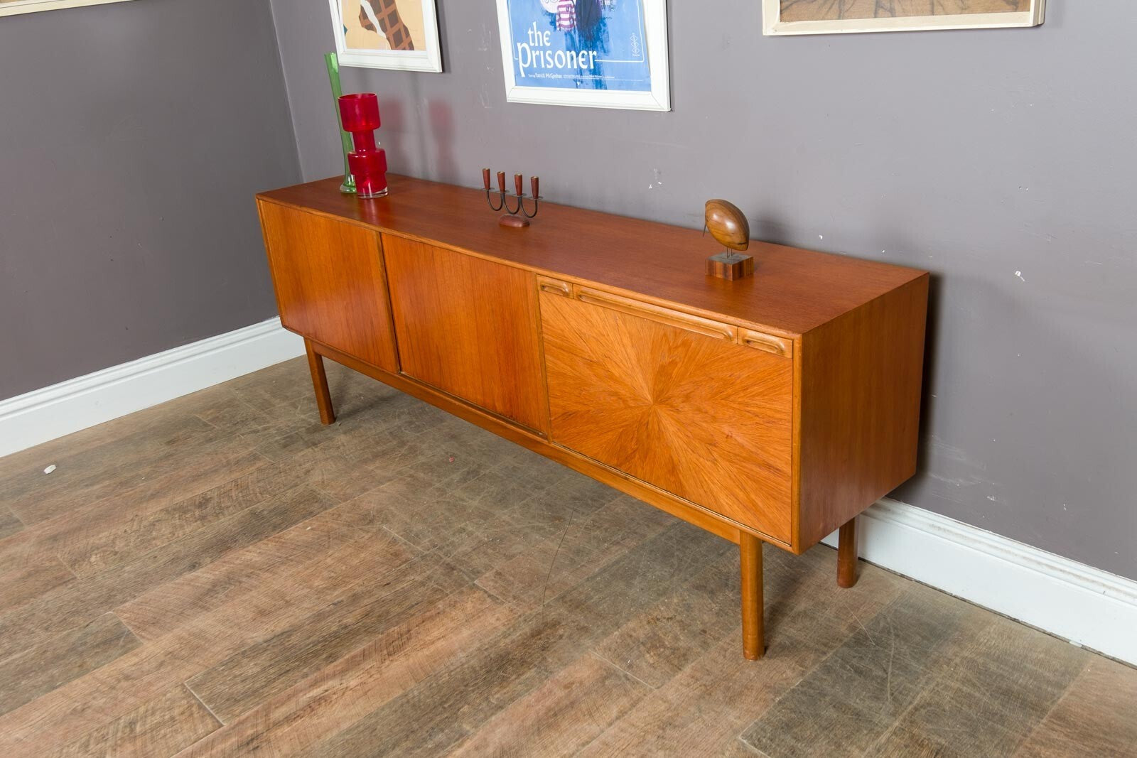 Vintage Retro Rate Teak Mid Century Starburst Sideboard by McIntosh