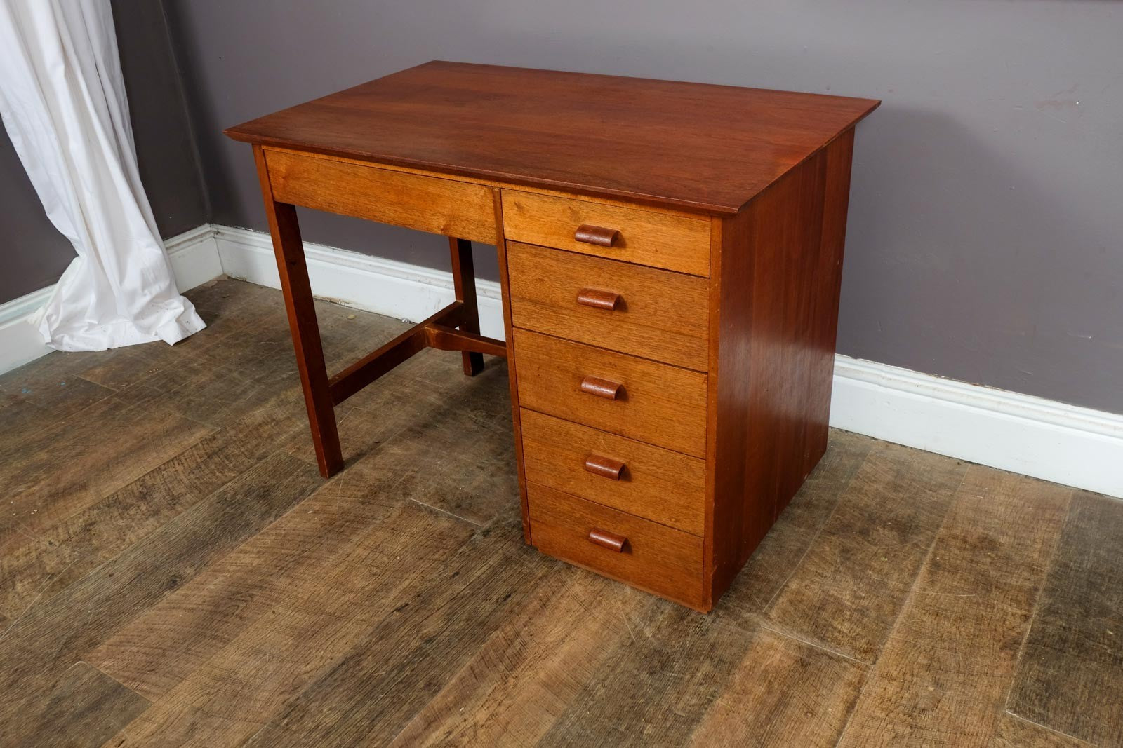 Vintage Retro Small Oak Desk