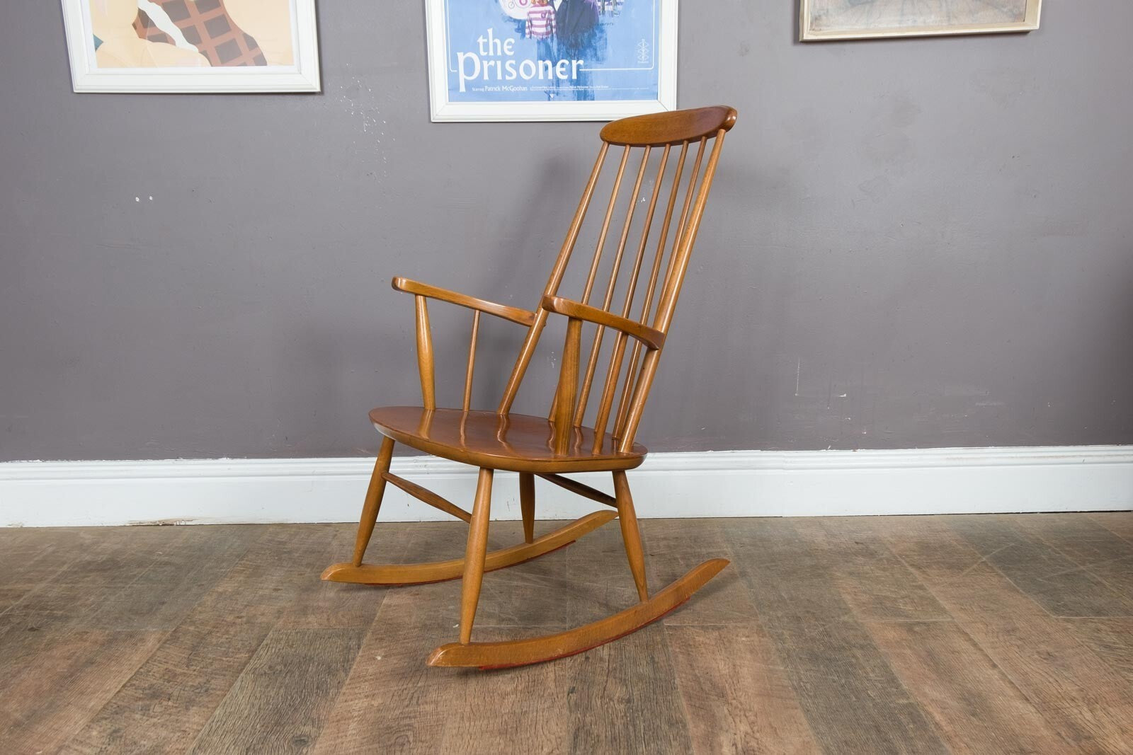 Vintage Retro Mid Century Stoe Danish Style Rocking Chair