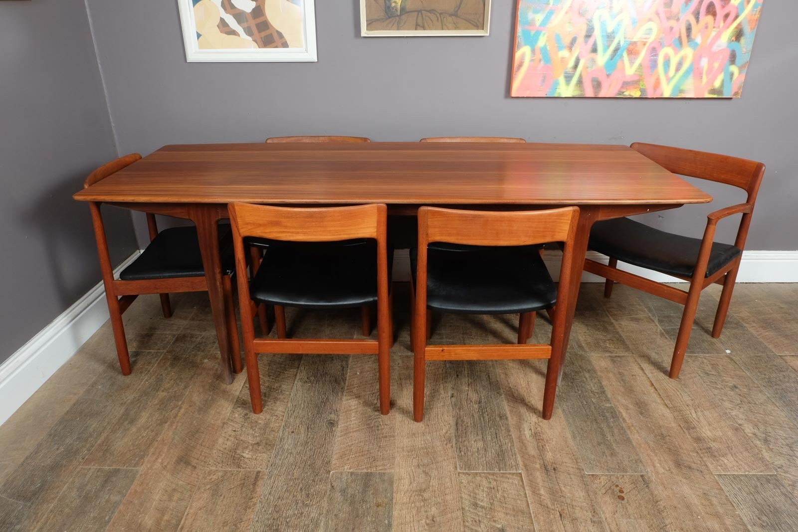 Vintage Retro Mid Century Teak Extending Dining Table and 6 Chairs by Younger