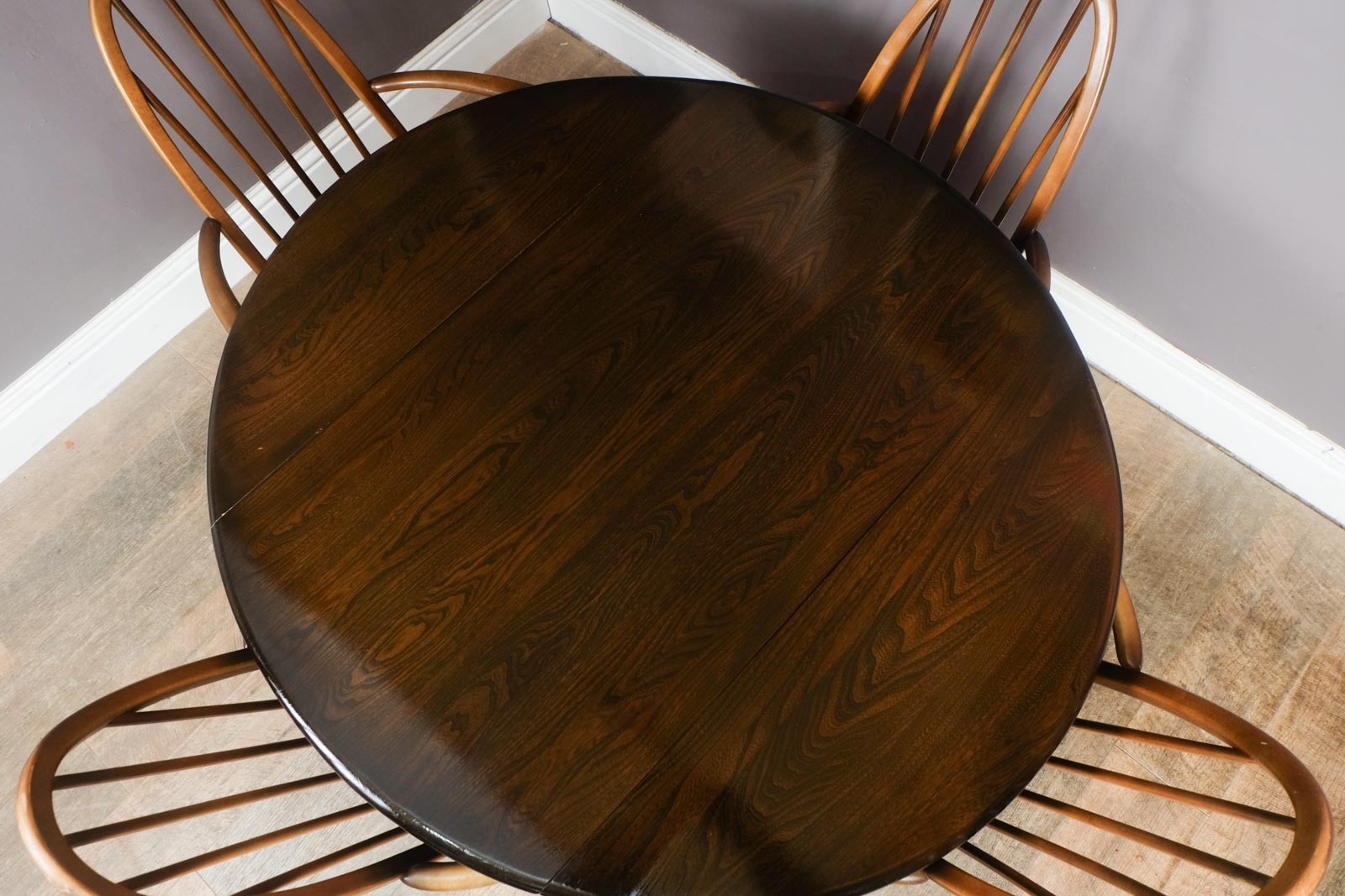 Vintage Retro Golden Dawn Ercol Drop Leaf Dining Table and 4 Quakers