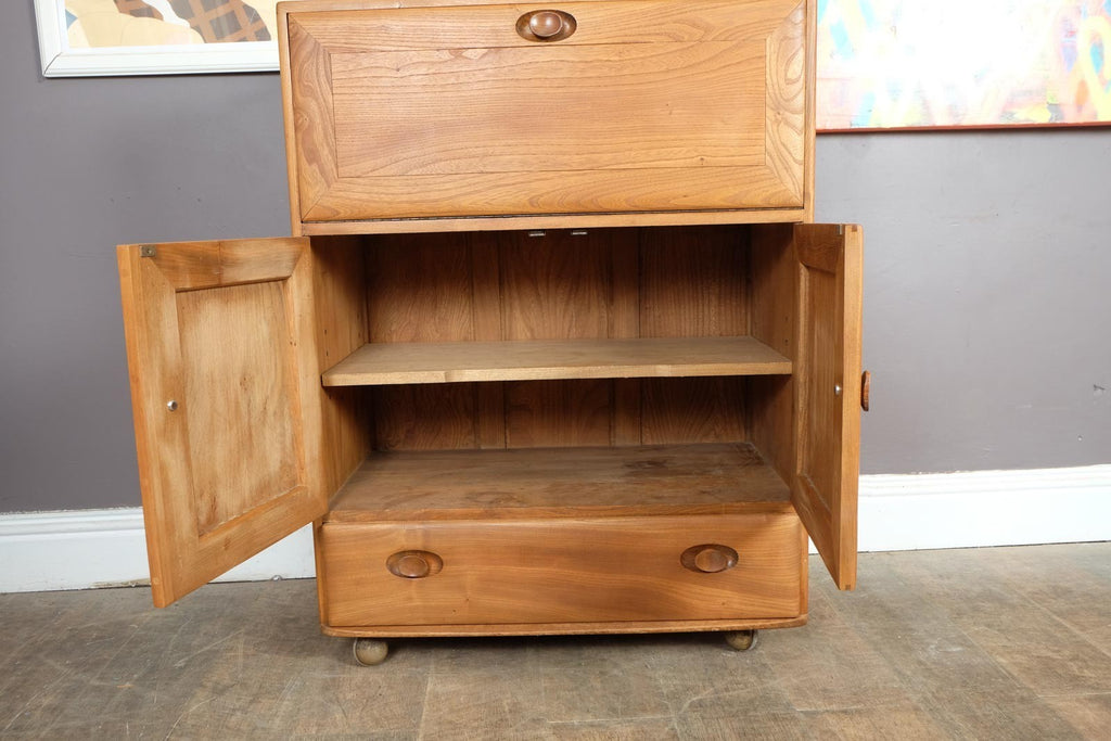 Vintage Retro Ercol Light Elm Bureau  - Model 469