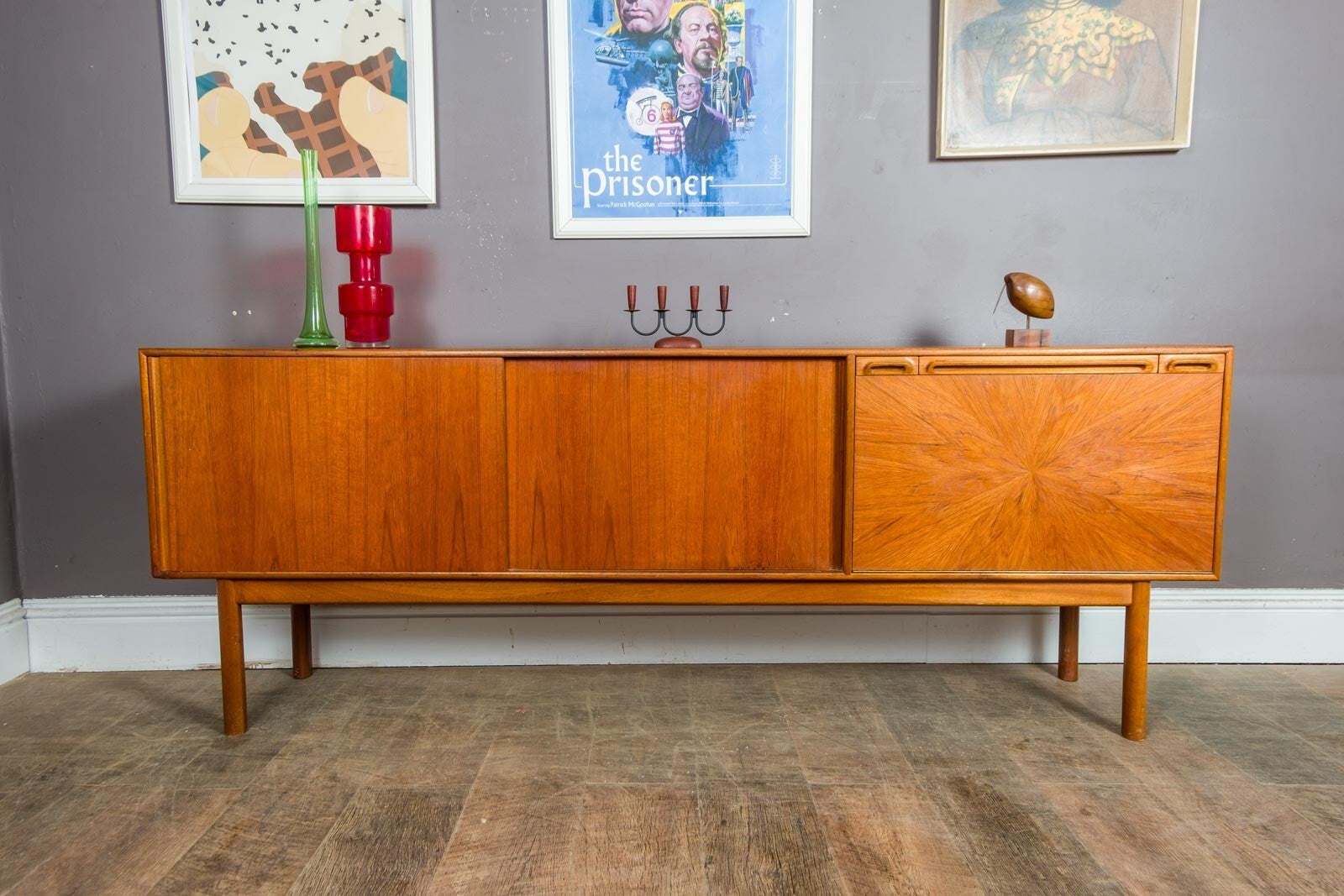 Vintage Retro Rate Teak Mid Century Starburst Sideboard by McIntosh