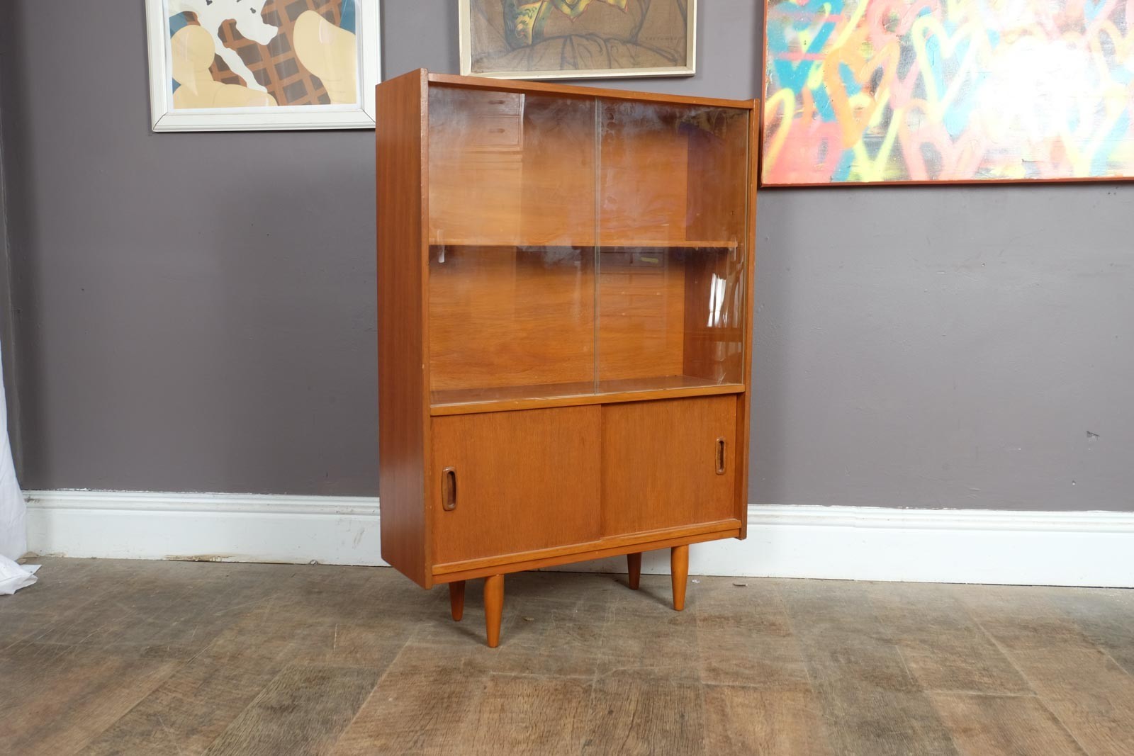 Vintage Mid Century Teak Display Cabinet