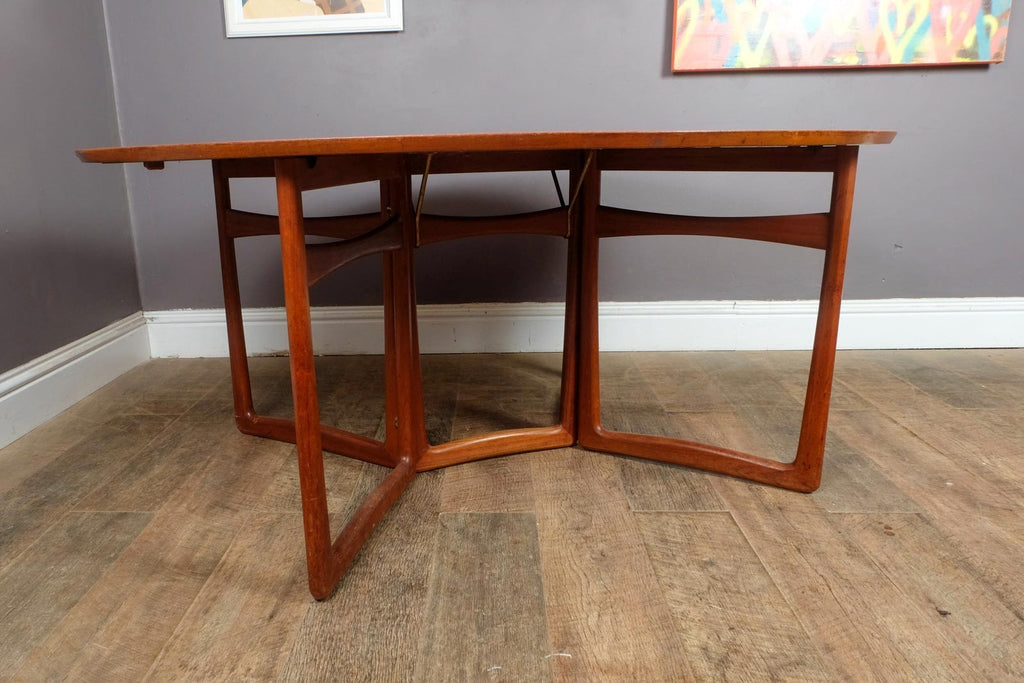 Peter Hvidt Teak Gateleg Drop Leaf Dining Table France & Son Danish Mid Century