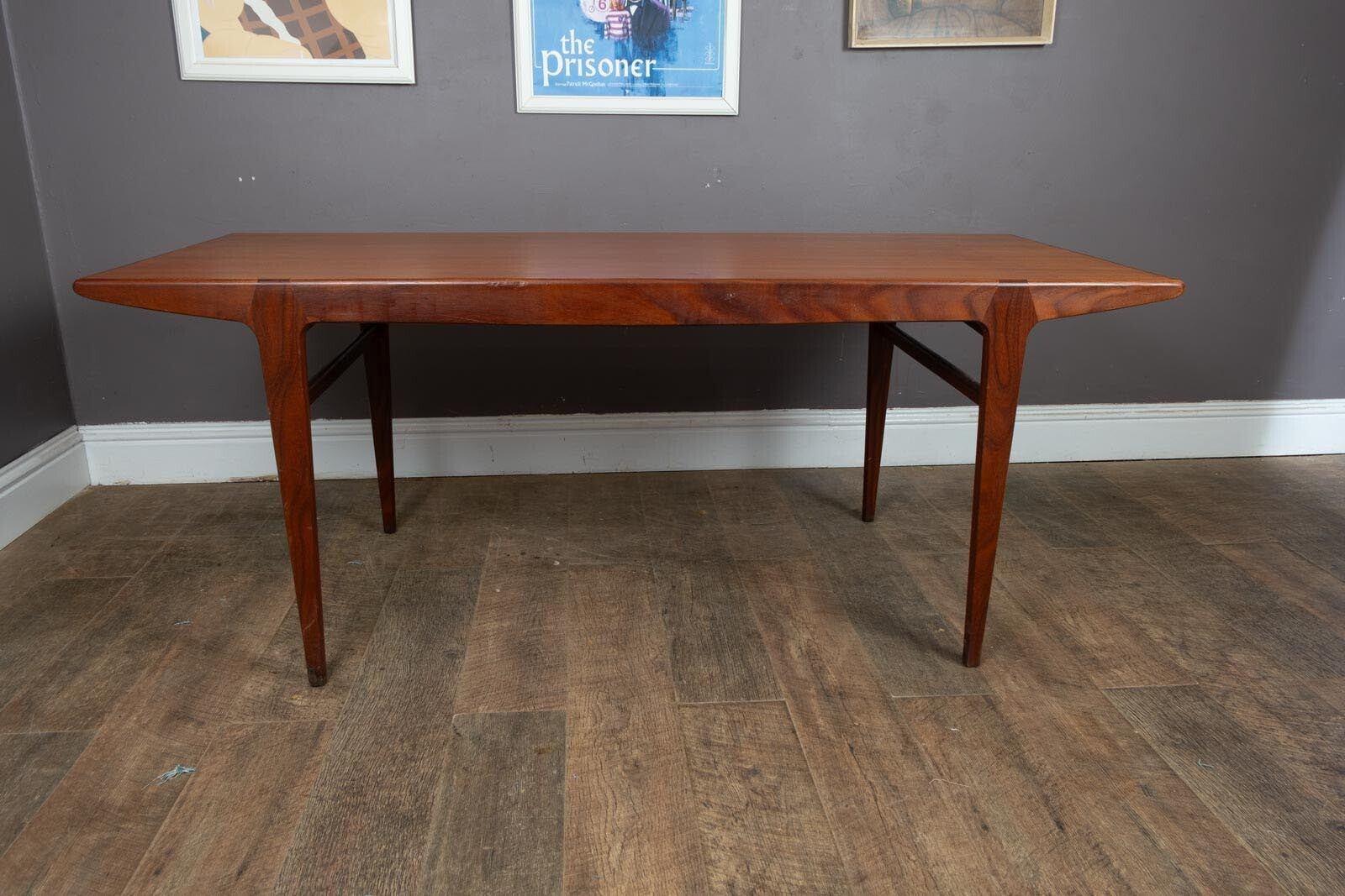 Vintage Large Teak Plank Dining Table by Younger