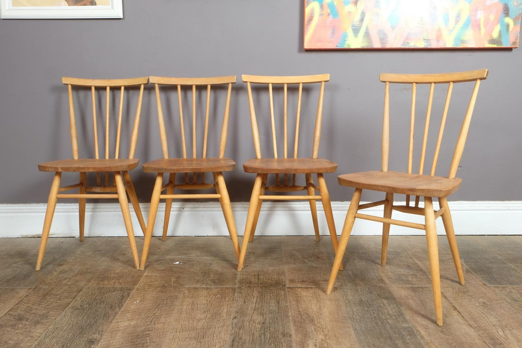 Vintage Retro Ercol Breakfast Table and 4 Stick Back Chairs