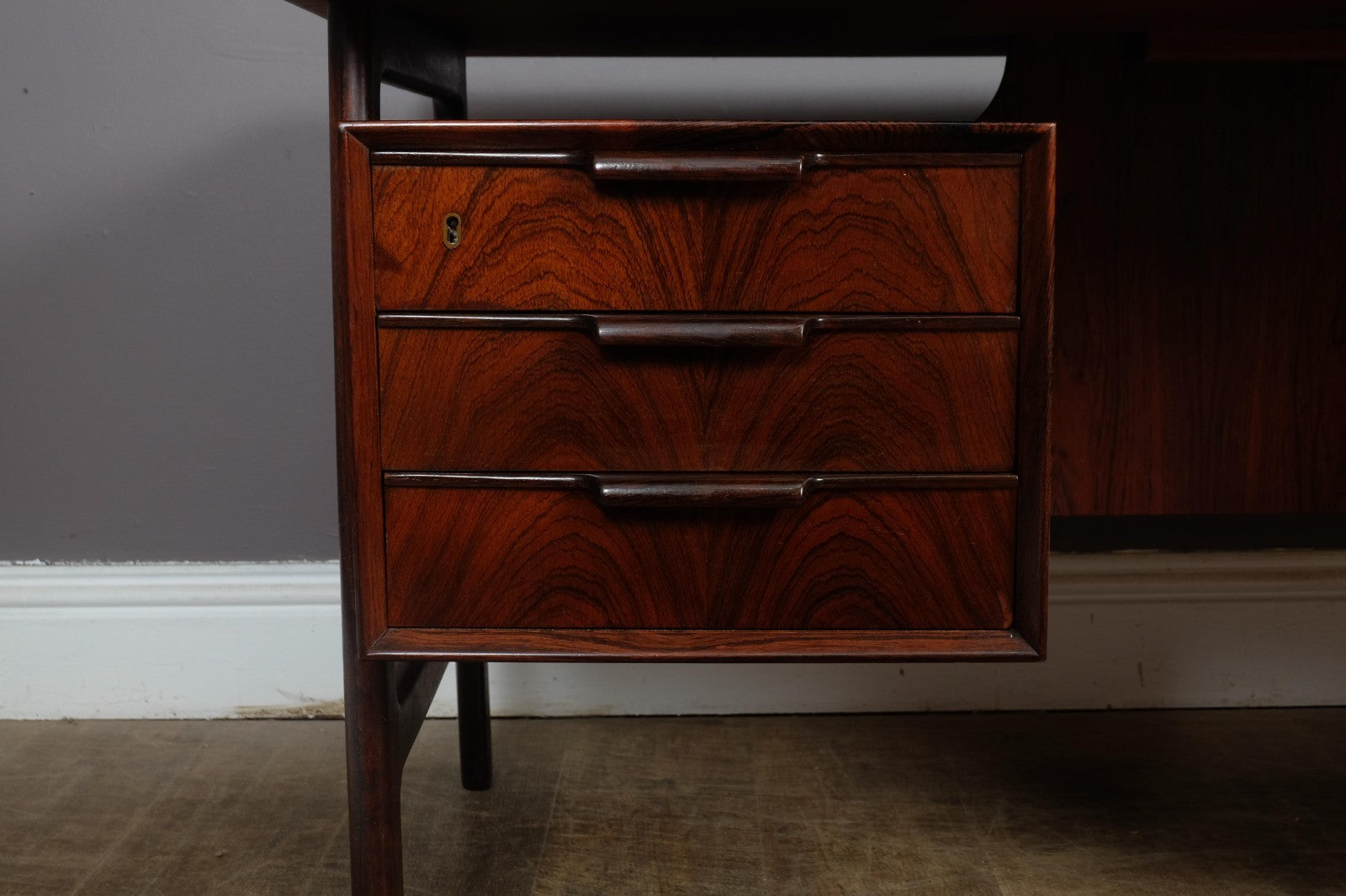 Vintage Danish Rosewood Desk Model 75 by Omann Jun