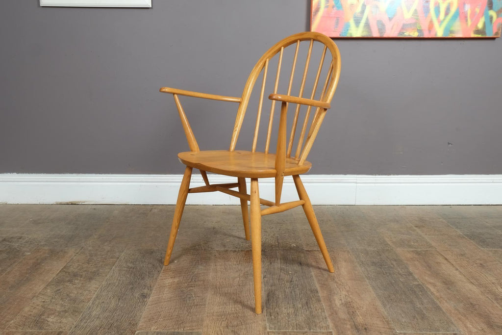 Ercol Windsor Light Elm Carver Dining Chair - New Shape