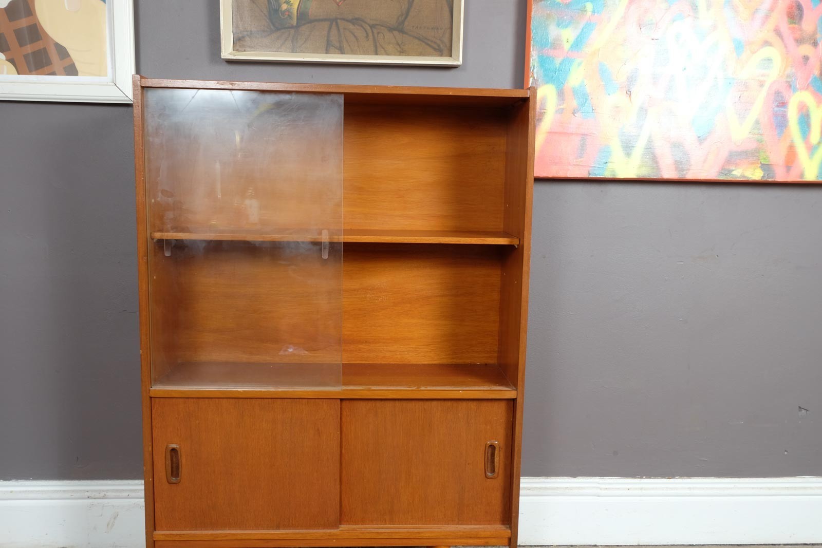 Vintage Mid Century Teak Display Cabinet