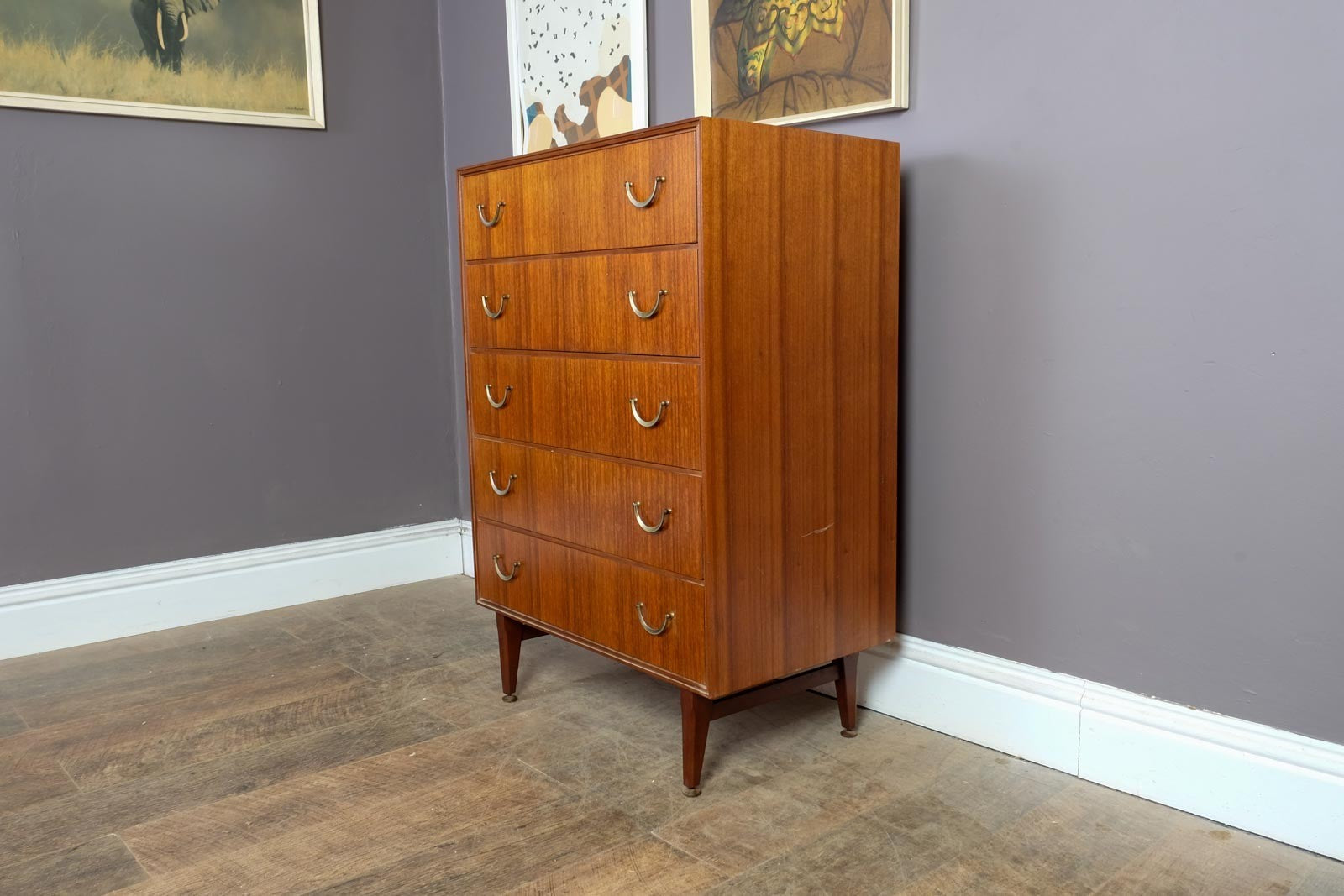 Vintage Retro Mid Century Teak Chest of Drawers by Meredew