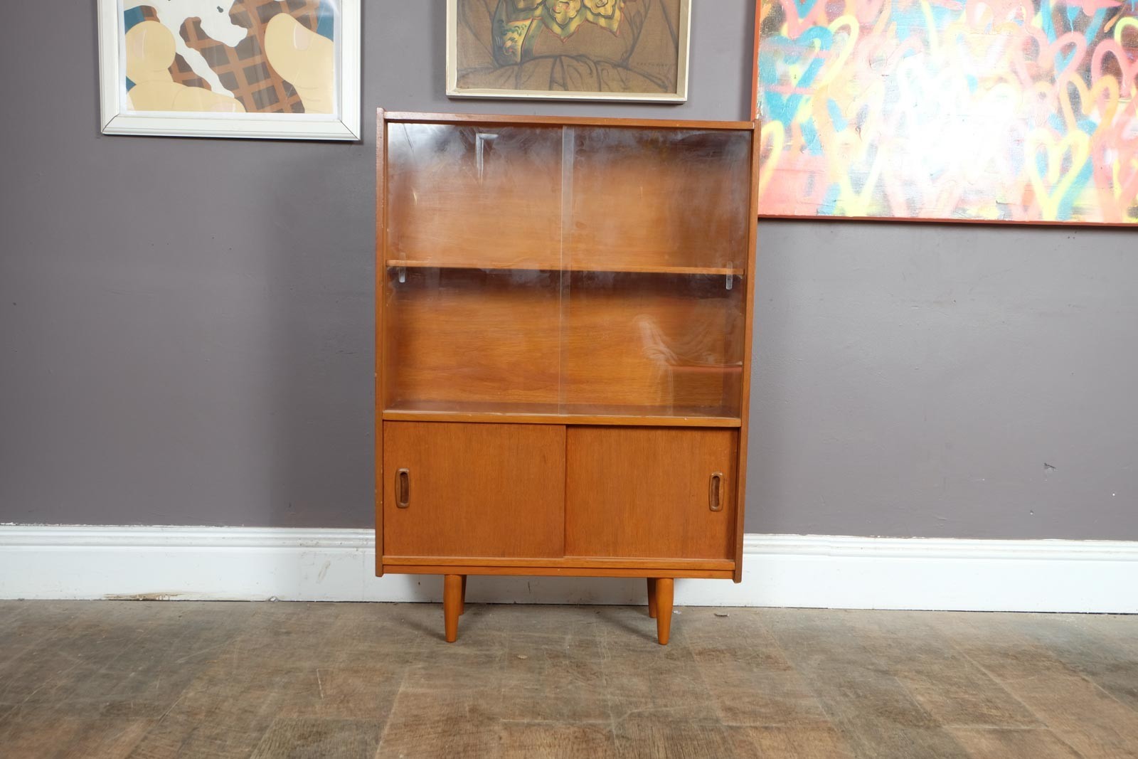 Vintage Mid Century Teak Display Cabinet