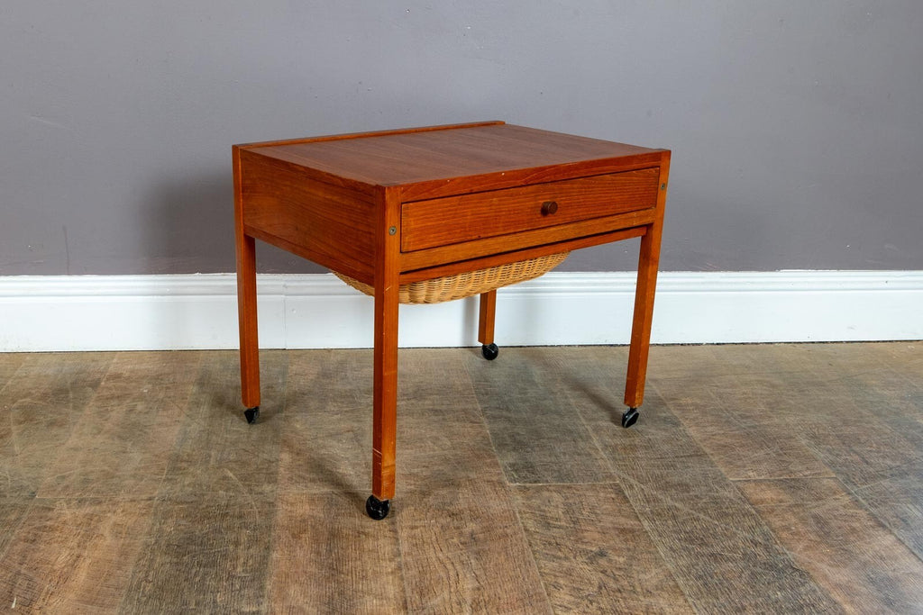 Vintage Retro Mid Century Danish Teak Sewing Table