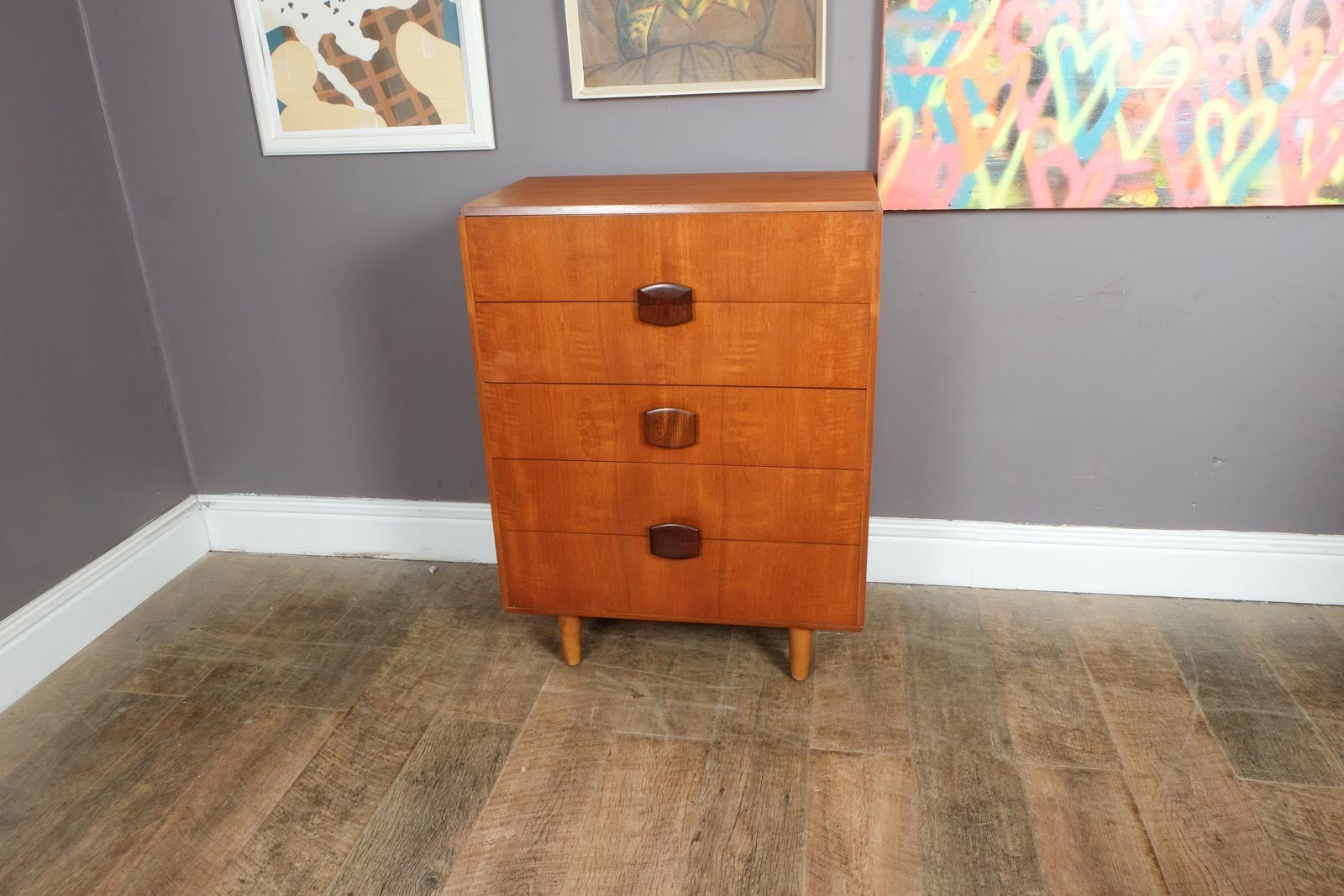 Vintage Retro Mid Century Teak and Afromosia Chest of Drawers by Stonehill