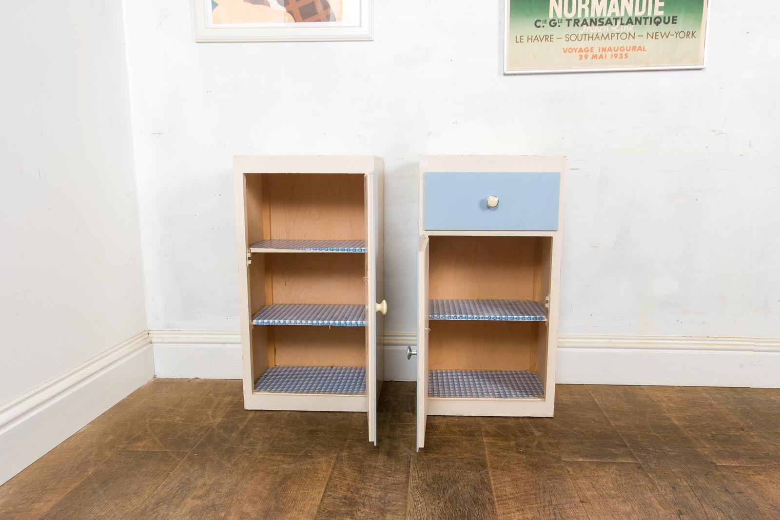 Vintage Retro 1950s Bedside Cabinets / Kitchen Units