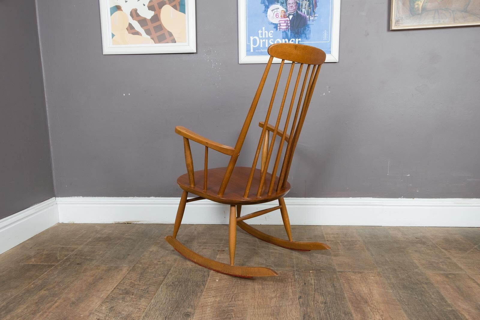 Vintage Retro Mid Century Stoe Danish Style Rocking Chair
