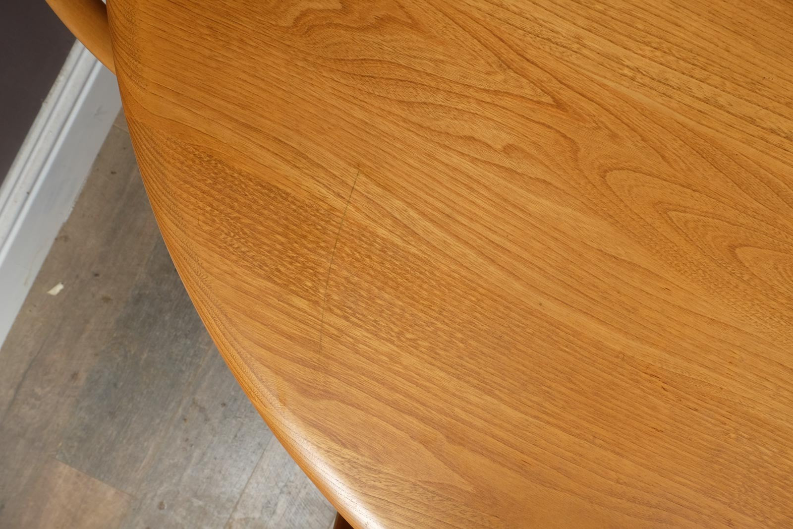 Vintage Ercol Light Elm Oval Southwold DIning Table and 6 Swan Back Chairs