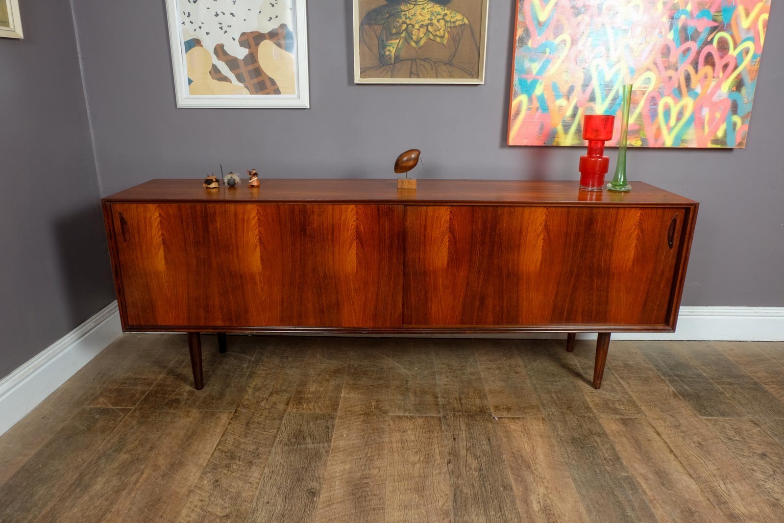 Vintage Retro Large Danish Rosewood Sideboard by E. Pedersen & Søn