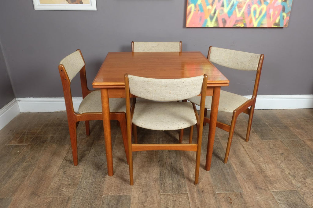 Vintage Retro Small Danish Teak Dining Table and 4 Chairs by AM Mobler