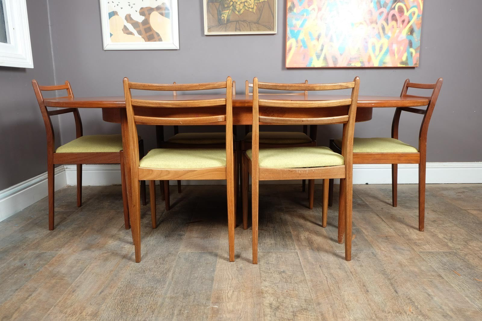 Vintage Retro G Plan Fresco Oval Dining Table and 6 Chairs