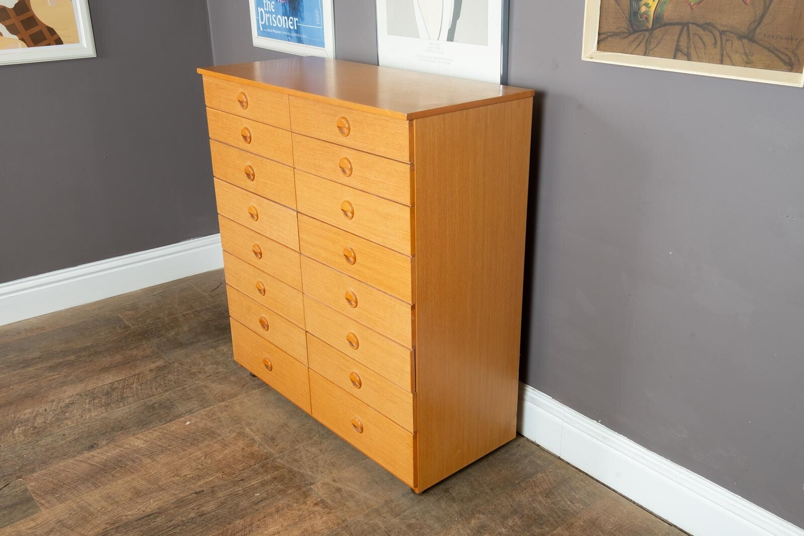 Vintage Mid Century Chest of 16 Drawers by Schreiber