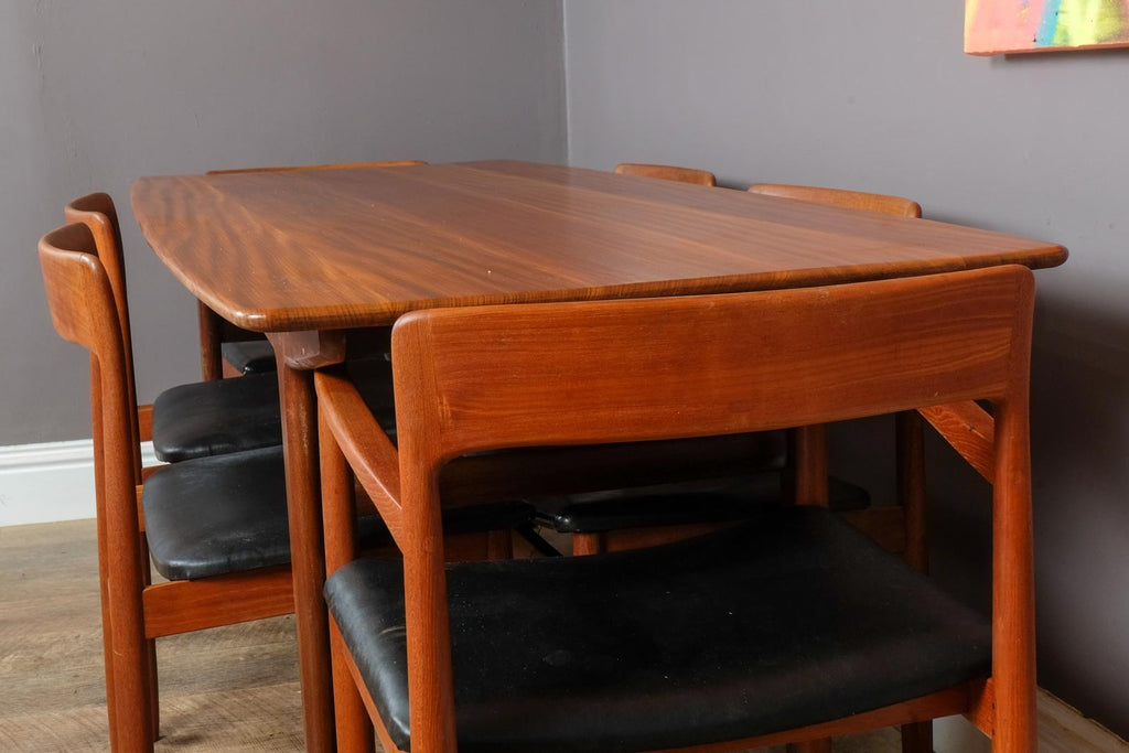 Vintage Retro Mid Century Teak Extending Dining Table and 6 Chairs by Younger