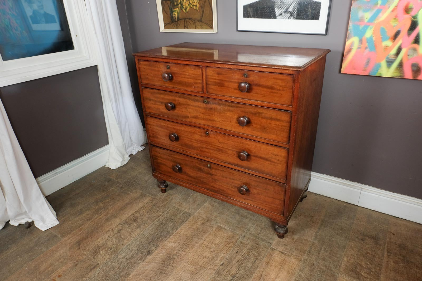 Vintage Retro Antique Mahogany Chest of Drawers