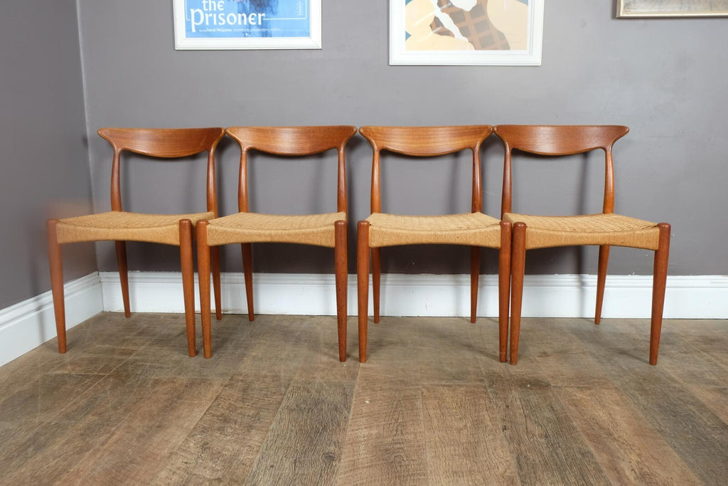 Vintage Set of 4 Danish Teak Chairs by Arne Hovmand Olsen