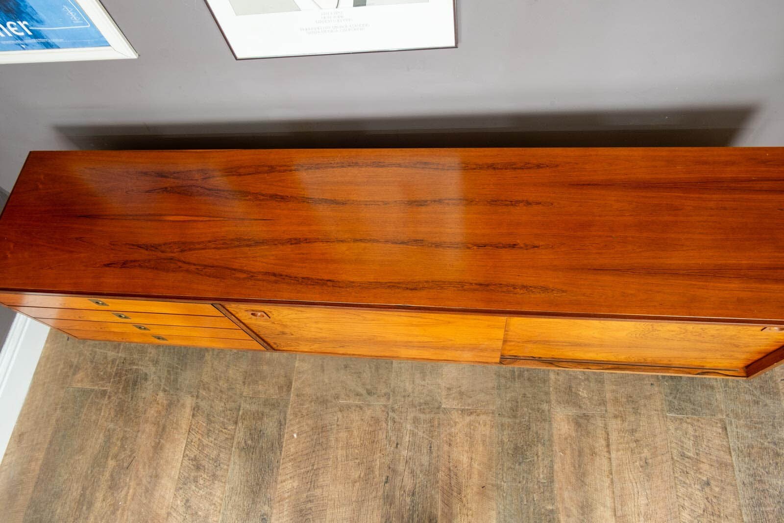 Vintage Retro Archie Shine Rosewood Wall Mounted Dorrington Sideboard