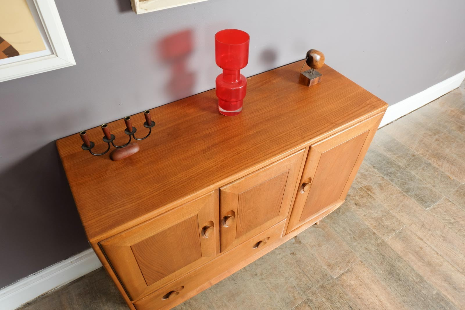 Vintage Retro Ercol Light Elm Sideboard Model 366