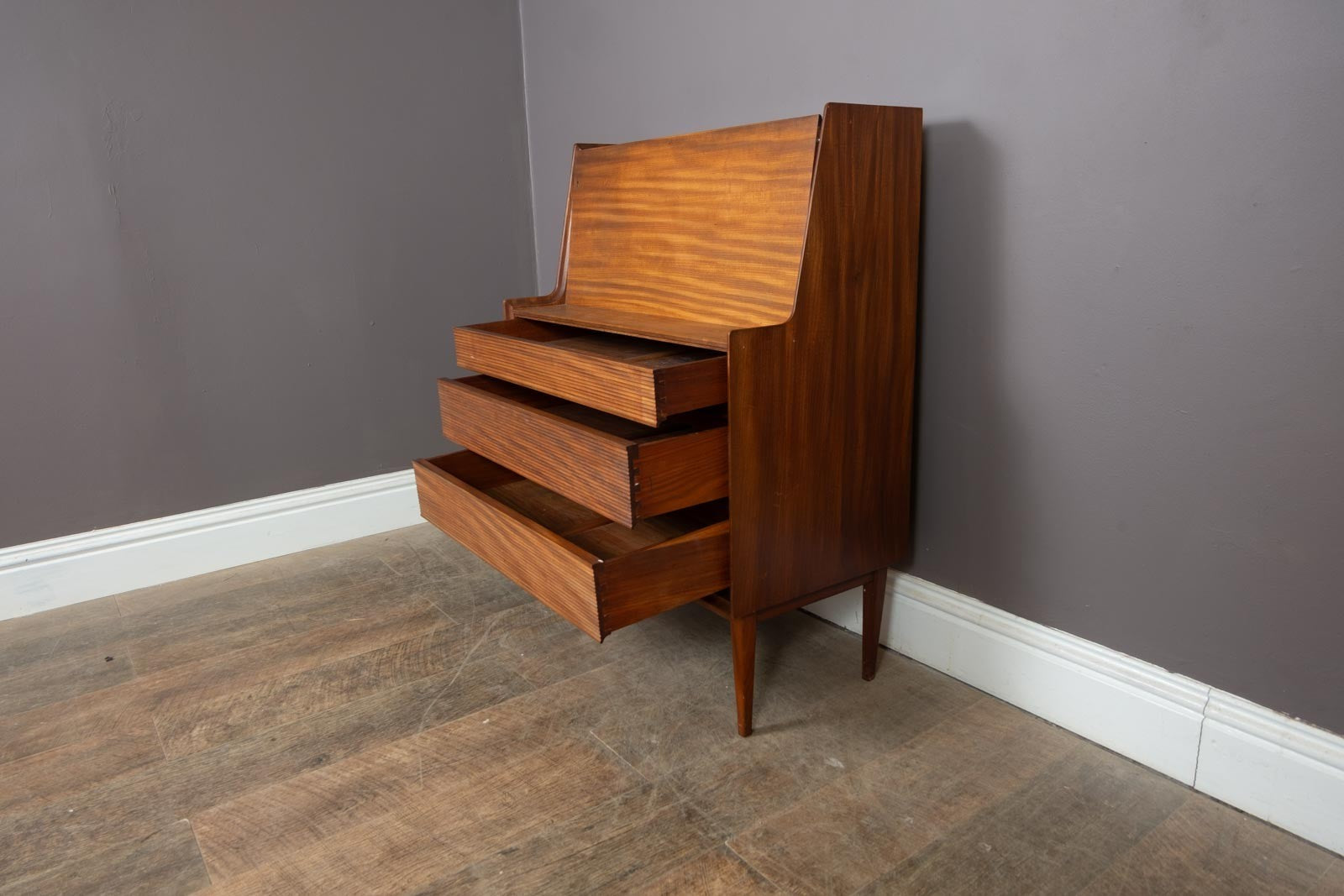 Vintage Mid Century Afromosia Bureau by Richard Hornby for Fyne Ladye