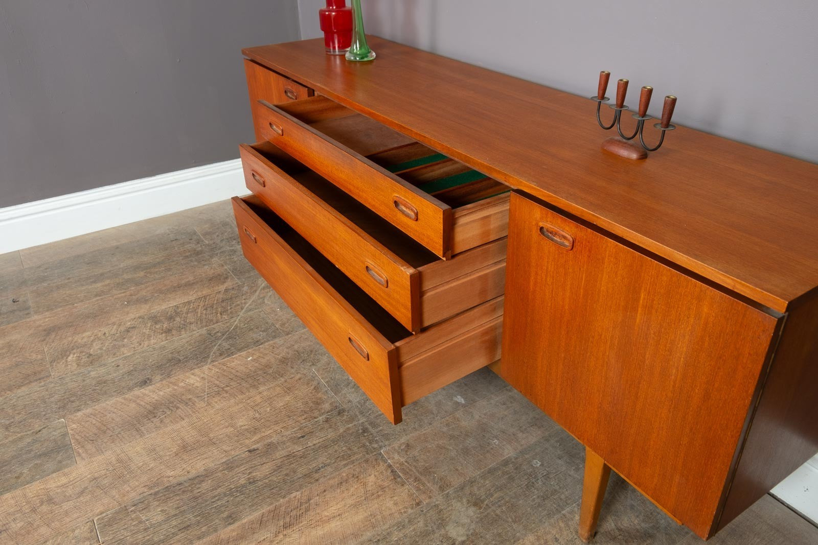 Vintage Retro Large Teak Mid Century Sideboard by Nathan Furniture