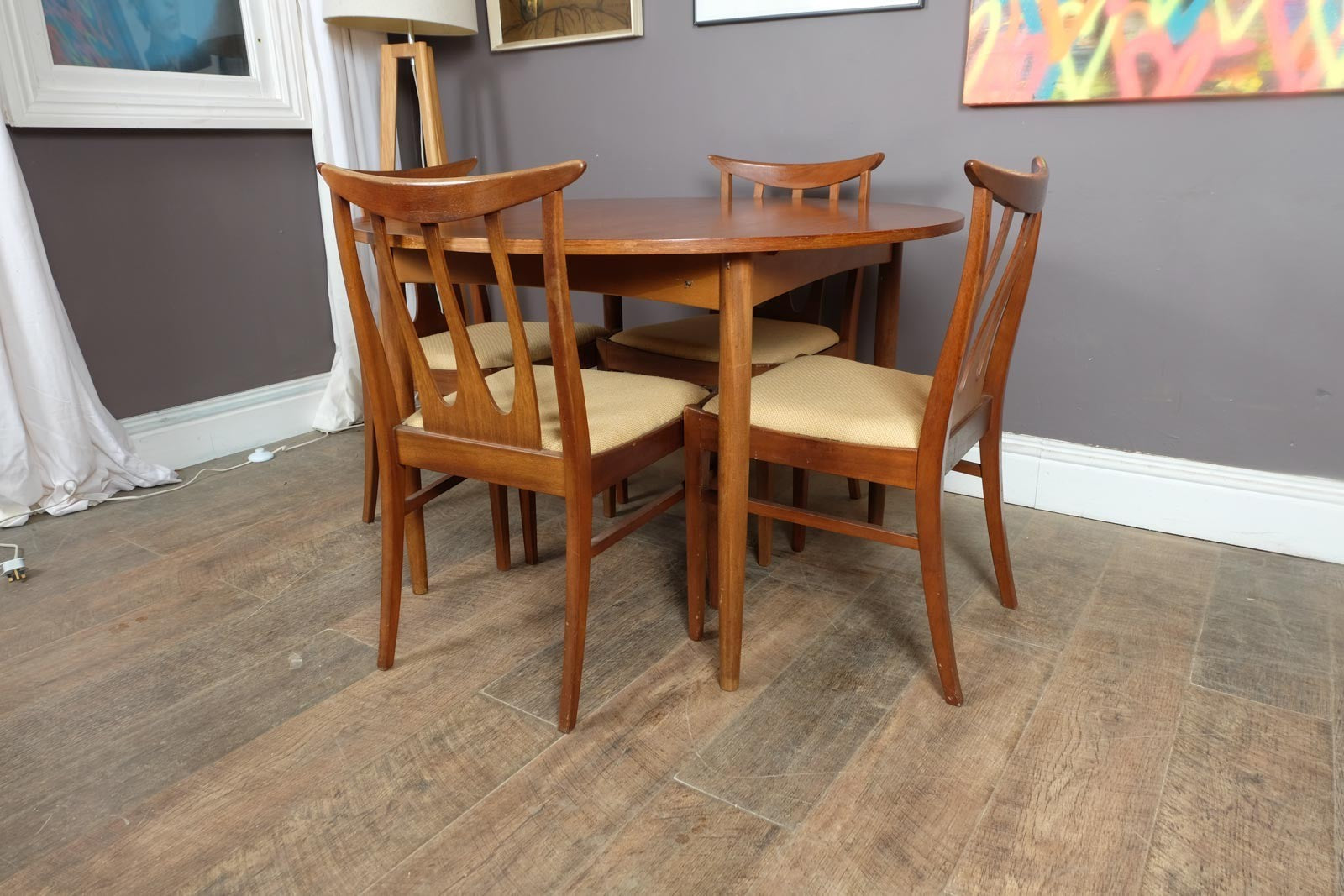 Vintage Retro G Plan Extending Dining Table and 4 Brasilia Chairs