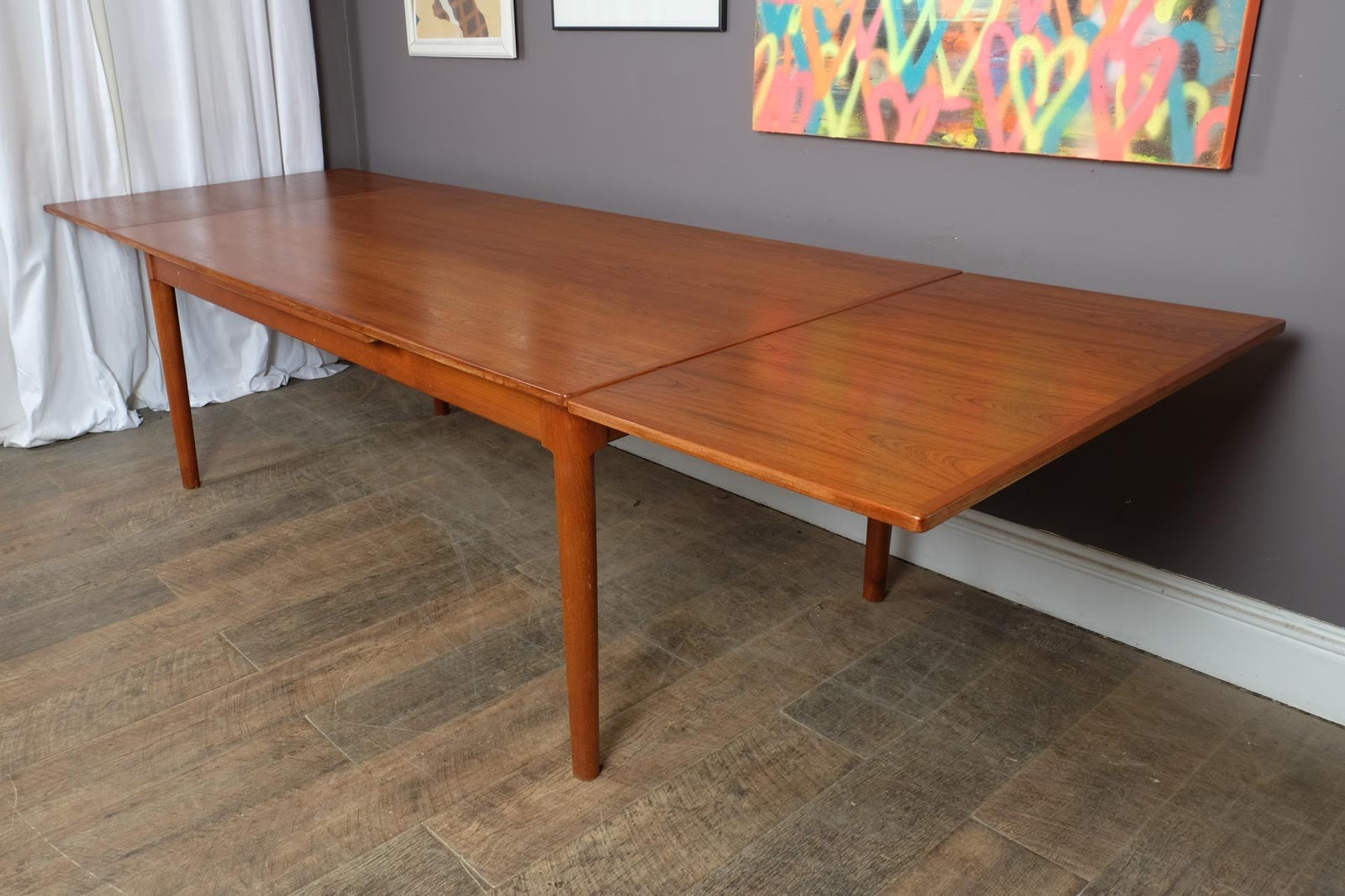 Vintage Large Danish Teak Extending Dining Table by B Pederson and Sons