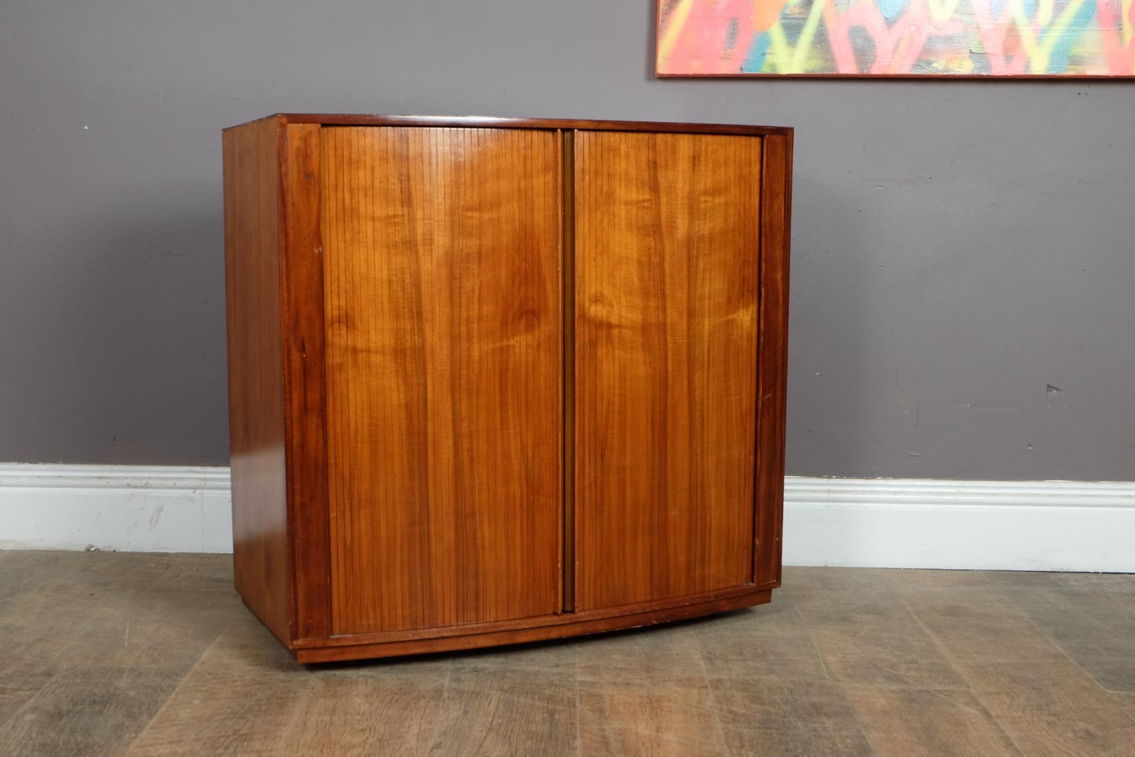 Vintage Retro Danish Style teak Cabinet with Tambour Door