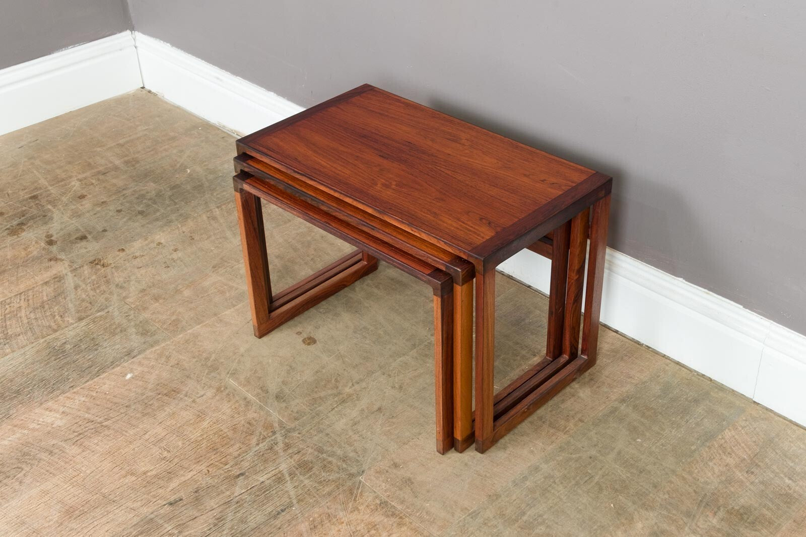 Vintage Stunning Set of 3 Danish Nest of Tables - Mid Century