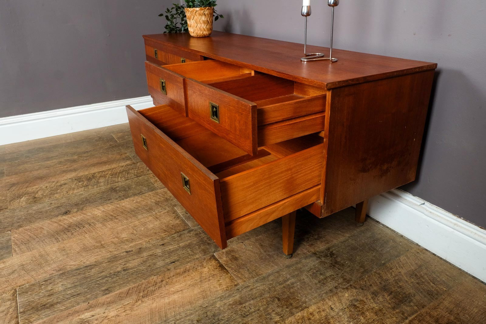Vintage Retro Teak Chest of Drawers Sideboard