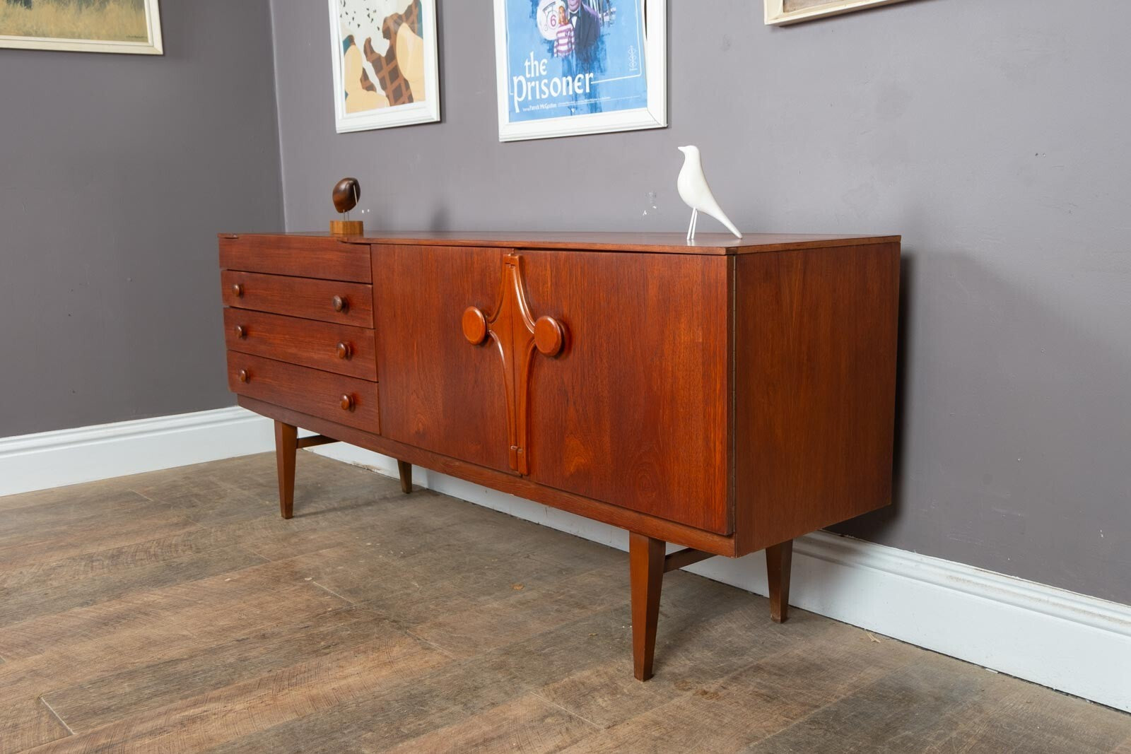 Vintage Retro Small Dark Teak Sideboard by Beautility