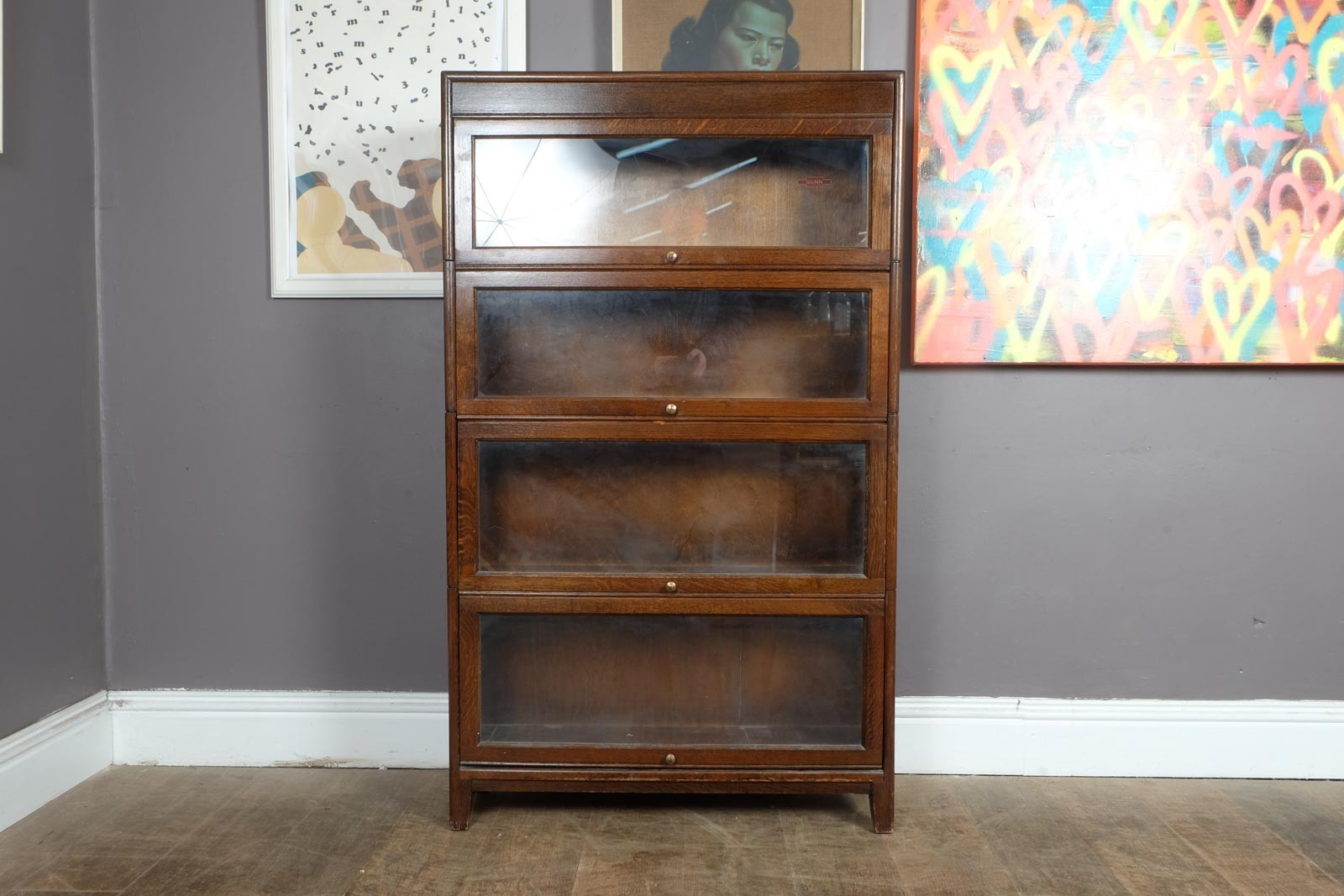 Vintage Retro Sectional Oak Barrister Stacking Bookcase