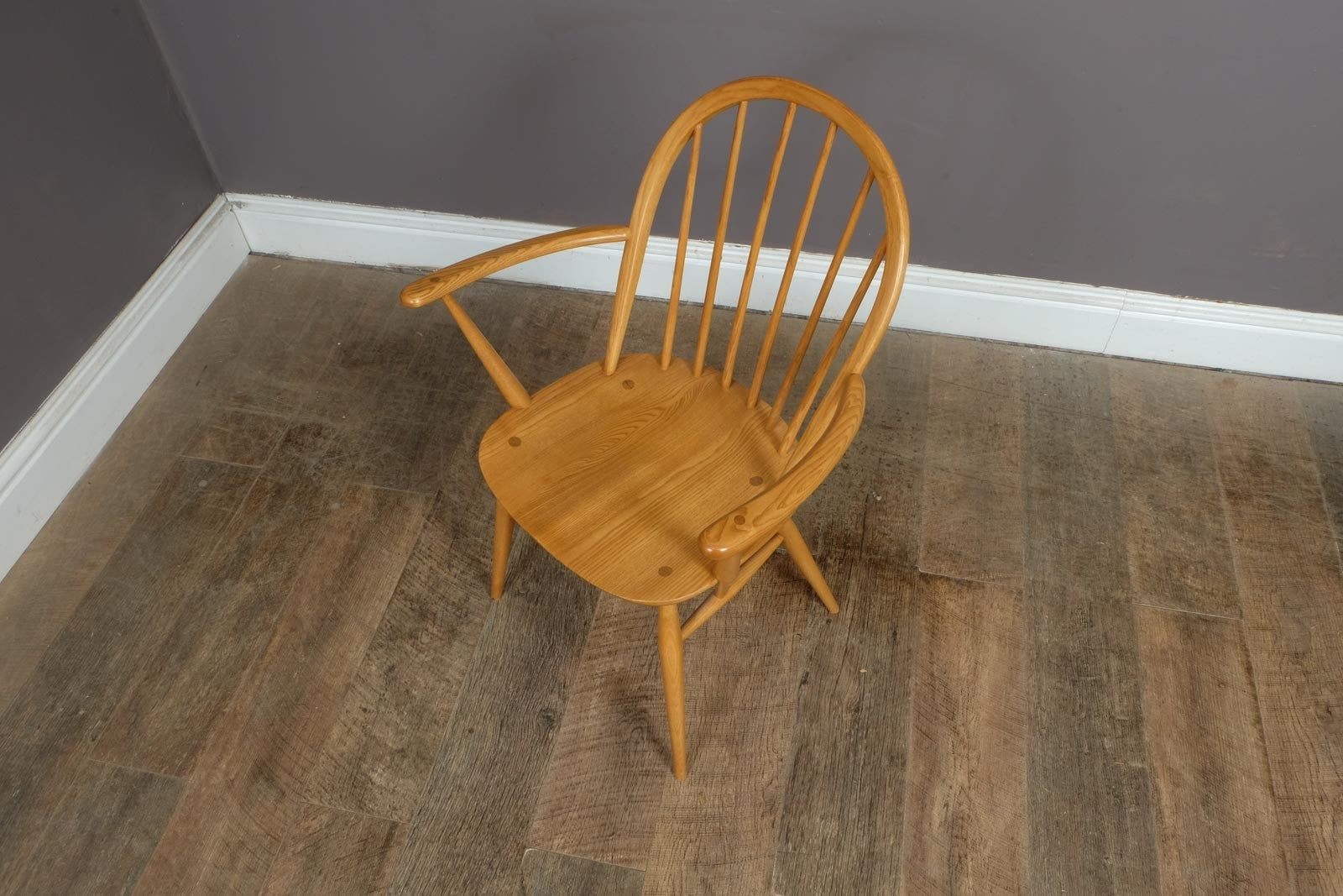 Ercol Windsor Light Elm Carver Dining Chair - New Shape