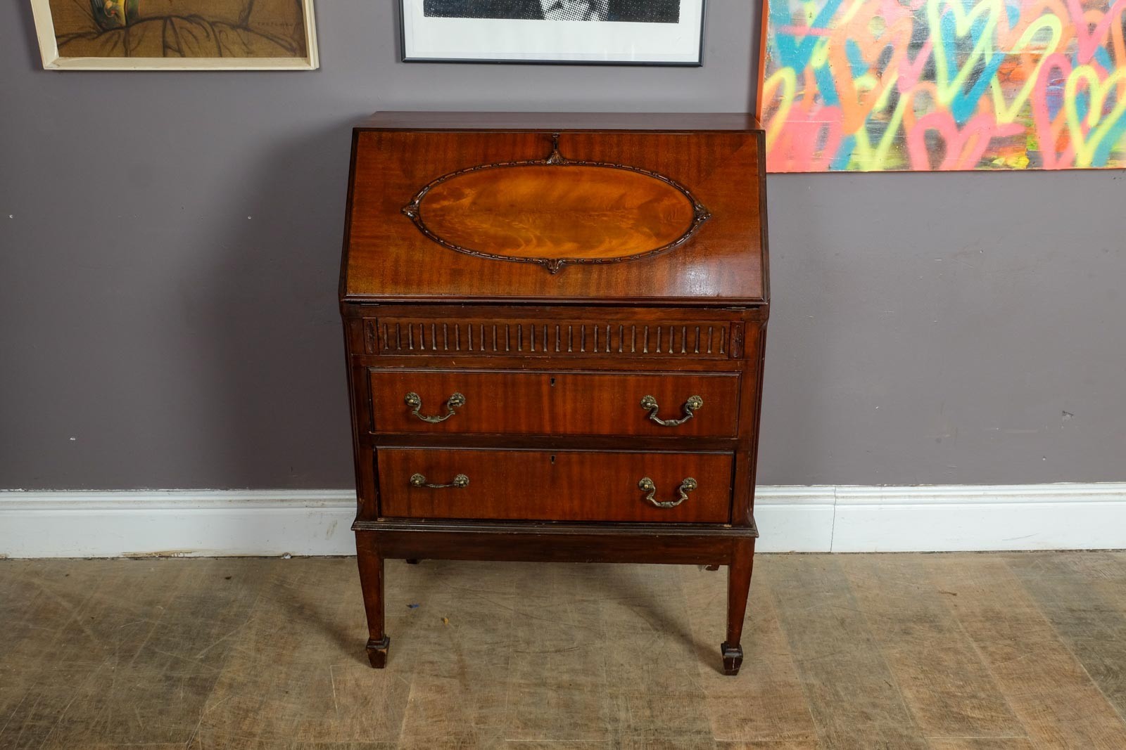 Vintage Retro Antique French Style Secretary Writing Desk Bureau