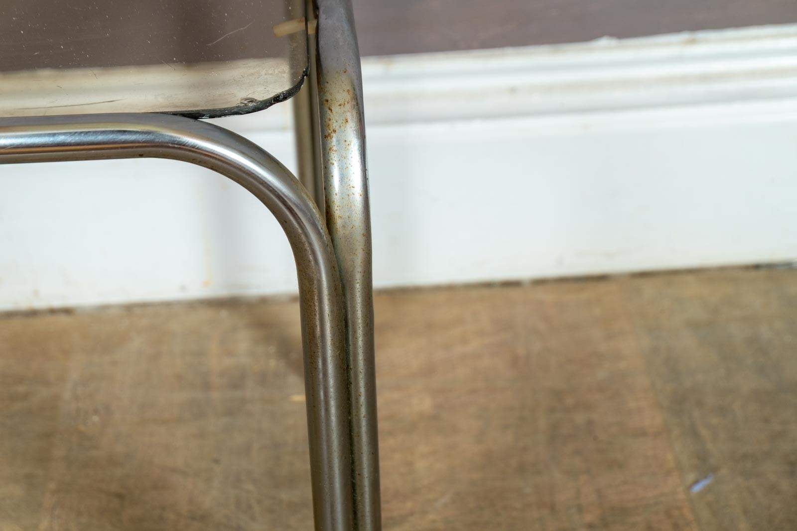 Vintage Retro Chrome and Glass Side Table