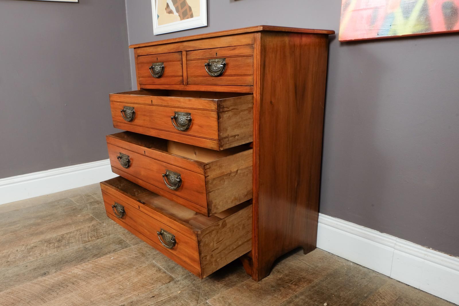 Antique Edwardian Satinwood Chest of Drawers