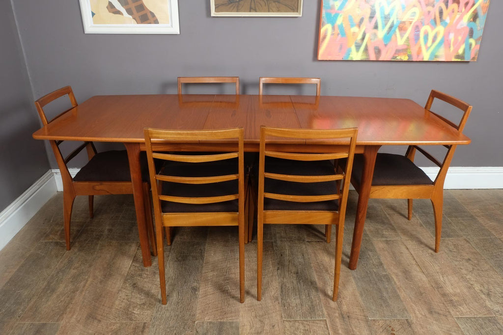 Vintage Retro Mid Century eak Extending Dining Table and 6 Chairs