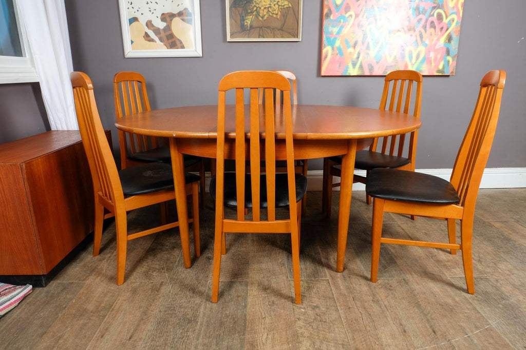 Vintage Retro Mid Century Teak Dining Table and 6 Chairs by Jentique