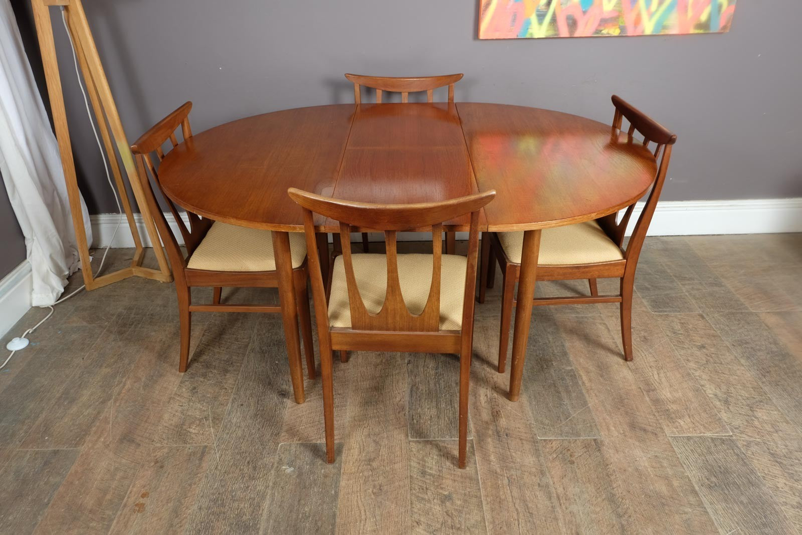 Vintage Retro G Plan Extending Dining Table and 4 Brasilia Chairs