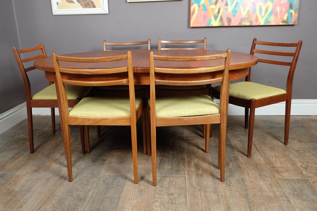 Vintage Retro G Plan Fresco Oval Dining Table and 6 Chairs