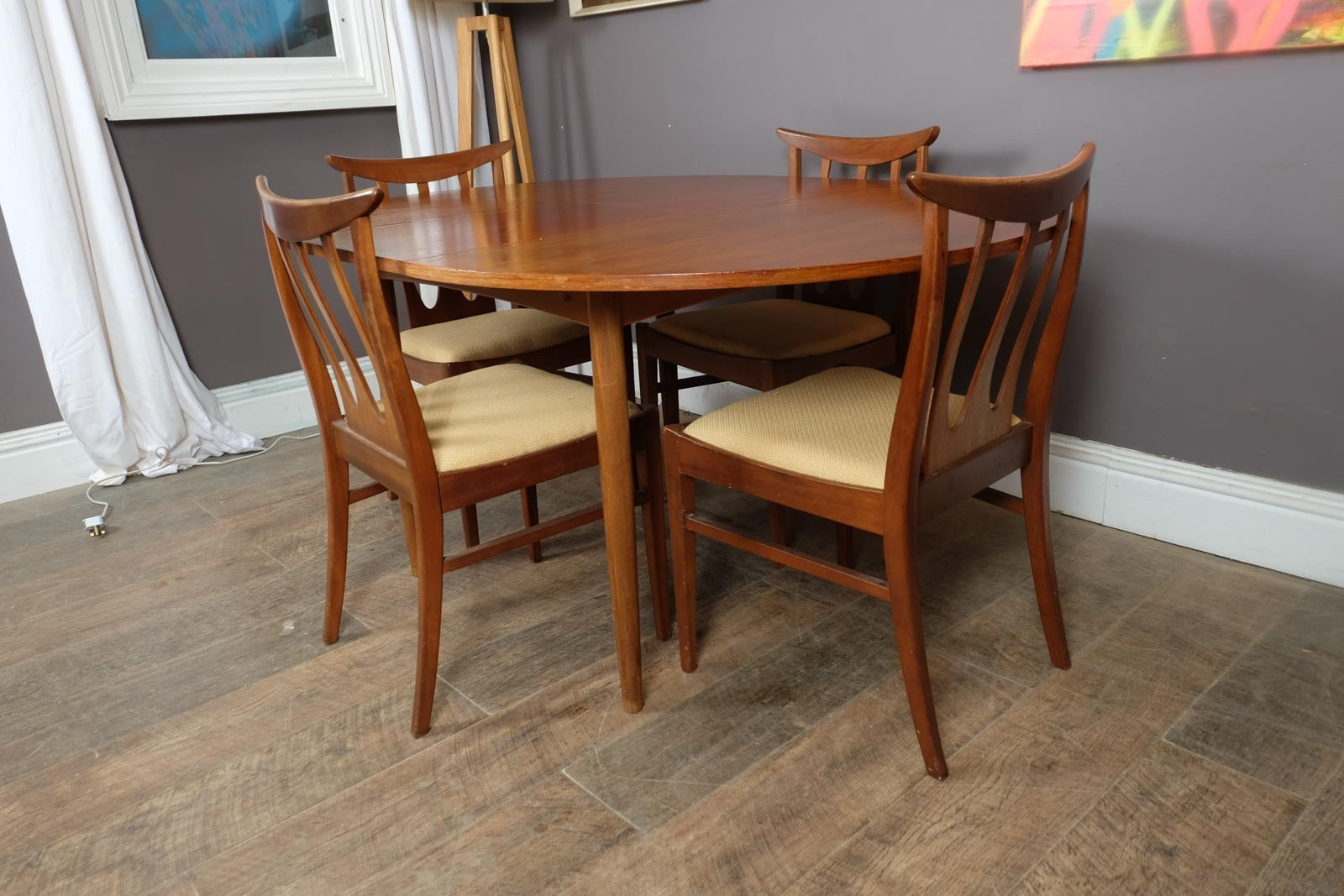 Vintage Retro G Plan Extending Dining Table and 4 Brasilia Chairs