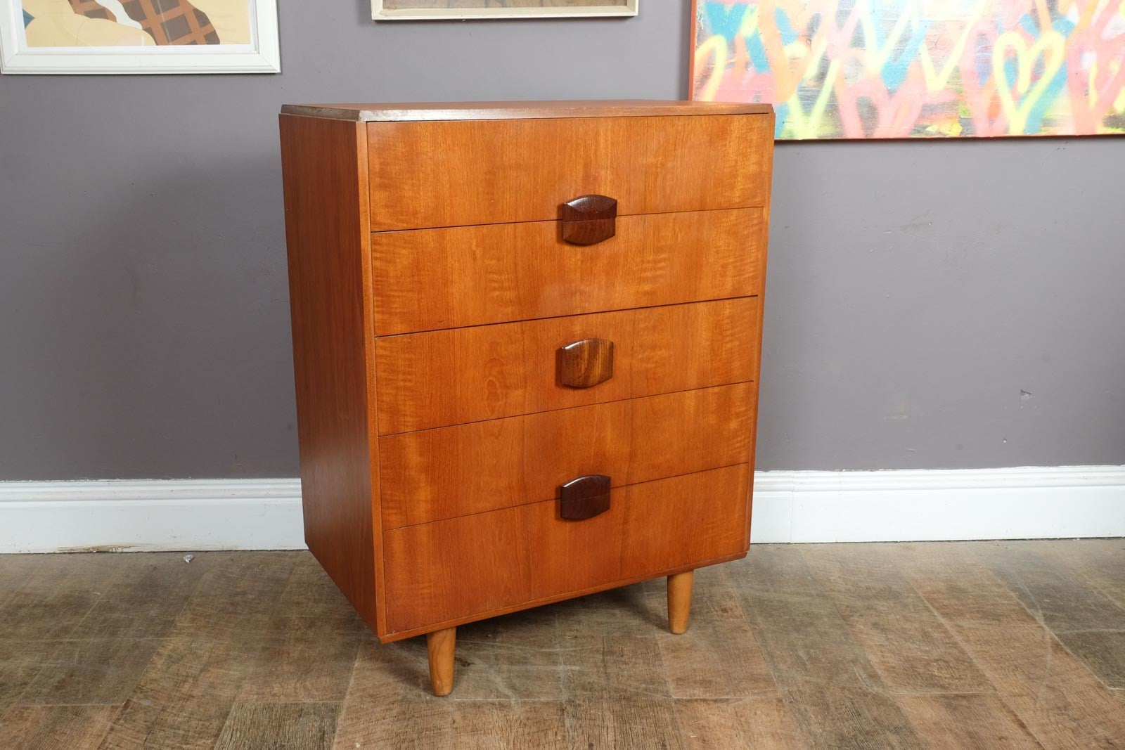Vintage Retro Mid Century Teak and Afromosia Chest of Drawers by Stonehill