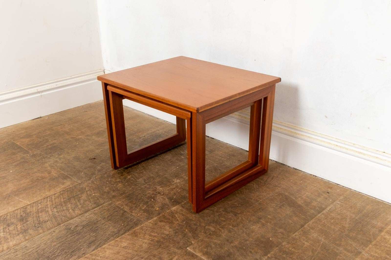 Vintage Retro Pair of Teak Nesting Tables